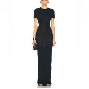 Ludovic de Saint Sernin logo-embroidered maxi dress short sleeve Revolve FWRD M